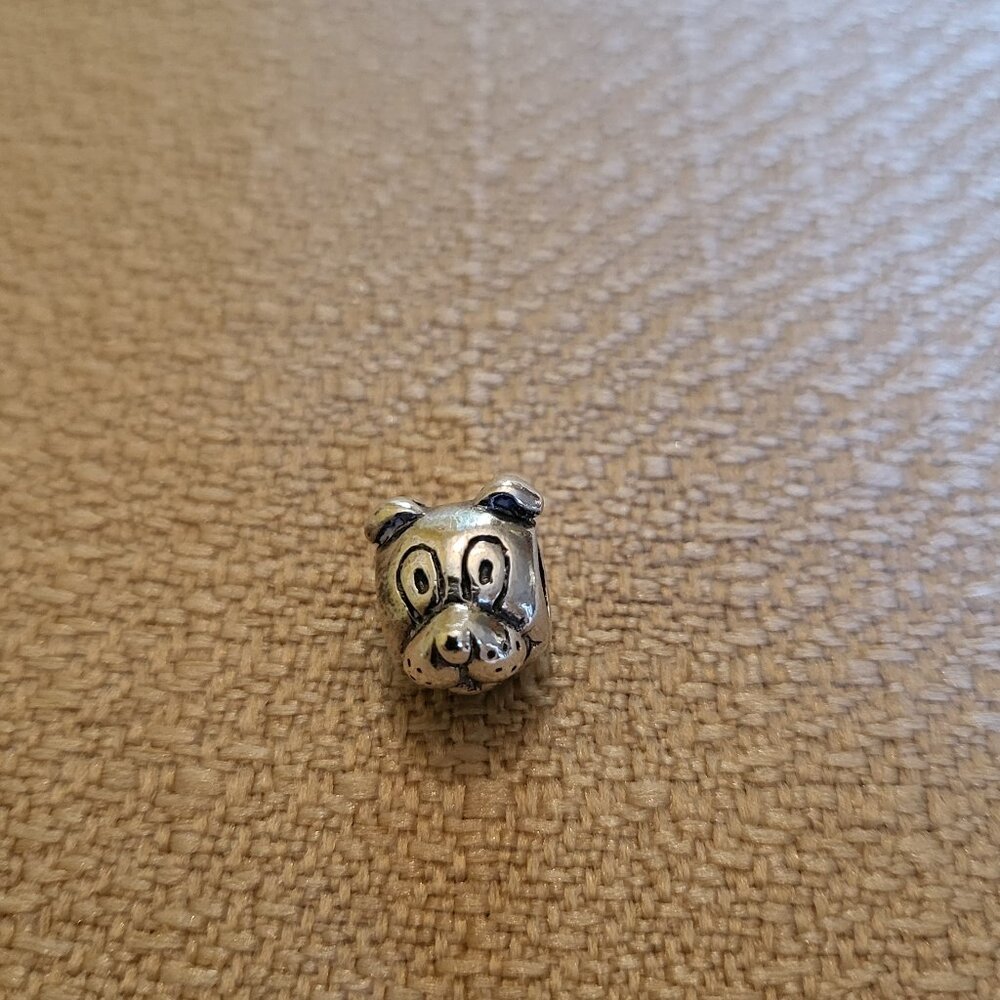 Chamilia Silver Puppy Dog Face Bead Charm